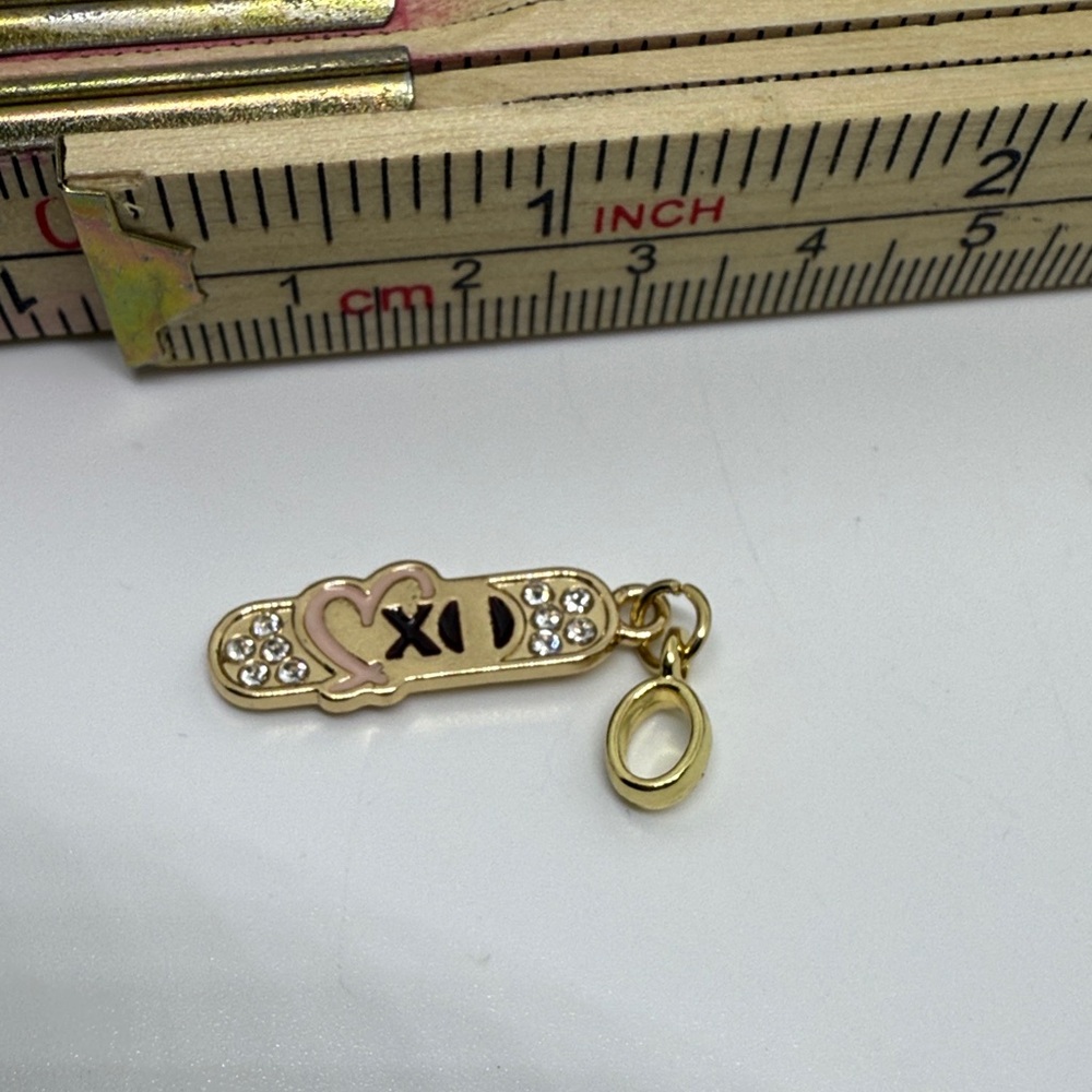 Effy Gold Tone Heart and Rhinestone Charm Pendant NWT